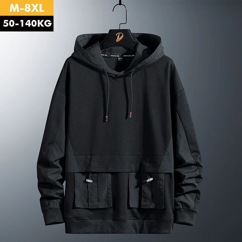 

Mens Brand Hoodies 2021Spring Autumn Oversized Korean Fashion Streetwear Hip Hop Black Hoodie Men Hooded Sweatshirt