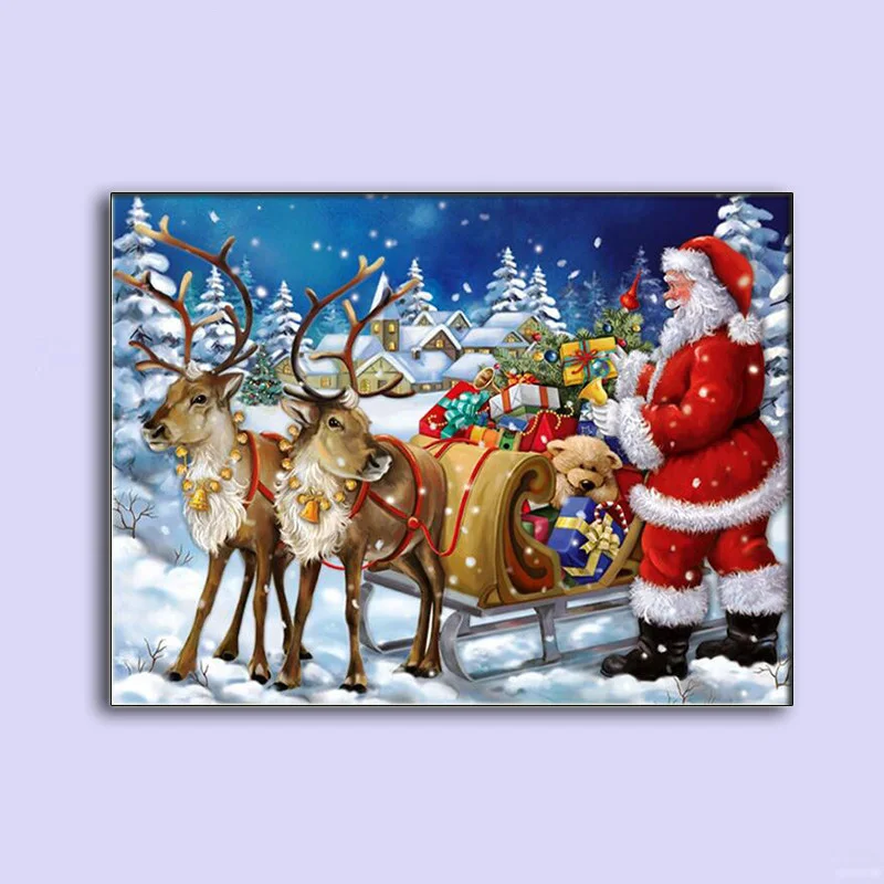 

Christmas gift square/round diamond 5D DIY diamond painting Santa Claus deer 3D embroidery cross stitch 5D home decoration