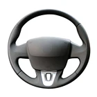 Чехол для руля Renault Megane 3 Scenic 3 Kangoo 2 Kangoo Maxi Samsung SM3, из искусственной кожи, прошитый вручную