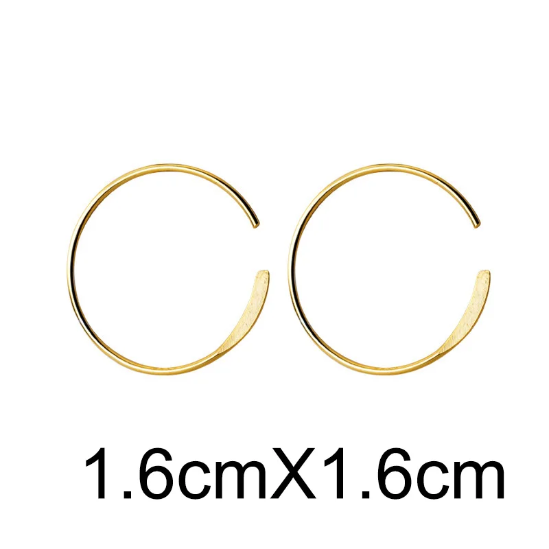 Gold 1.6cm Trusta, 925 пробы, серебряные серьги-кольца, каффы для ушей, клипсы, S925 серьги, подарок для женщин, девушек, подростков, хорошее ювелирное изделие, DS1467 - Окраска металла: Gold 1.6cm