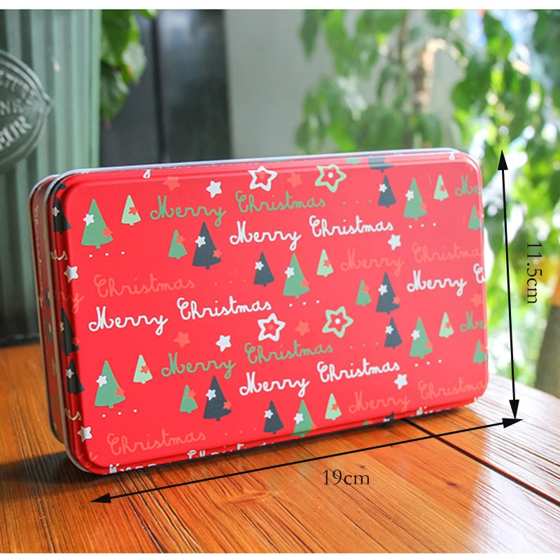 Прямоугольные рождественские коробки для конфет печенья Подарочная жестяная