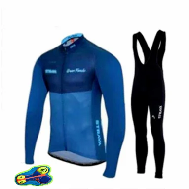 Long sleeve Suit 3 STRAVA осень с длинным рукавом Велоспорт Джерси костюм ropa ciclismo велосипедный костюм горный велосипед Джерси форма 20D - Цвет: Long sleeve Suit 3