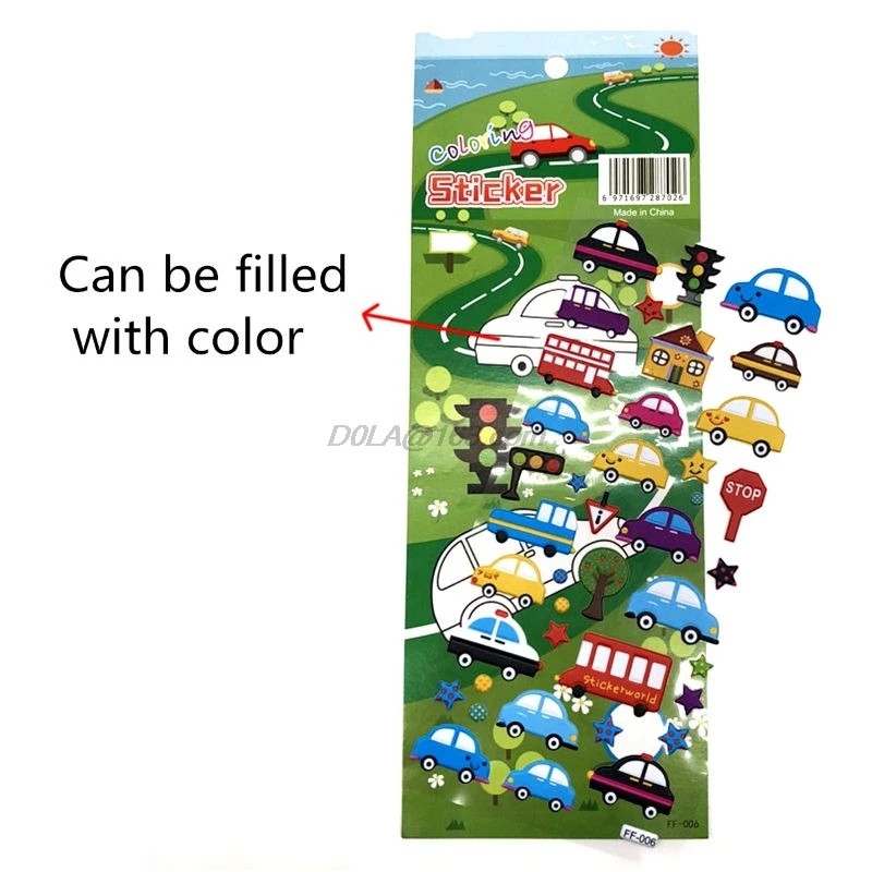 Детские наклейки 4 листа 3D пышные объемные на день рождения девочки мальчика