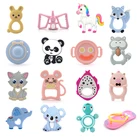 Силиконовые Прорезыватели для зубов LOFCA в виде животных, детское ожерелье для прорезывания зубов сделай сам из пищевого силикона без бисфенола А, Мультяшные игрушки для кормления, ожерелье