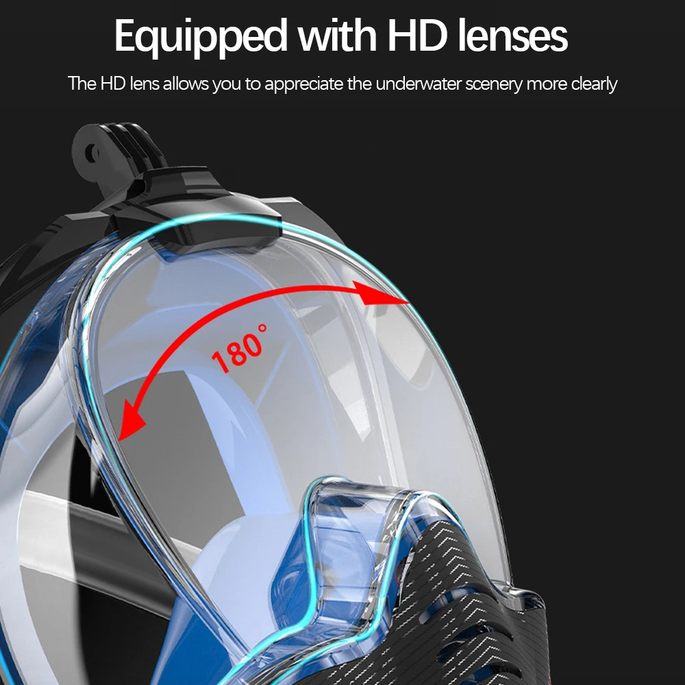 

Snorkeling Mask Full Face Underwater Anti-Fog Anti-Leak Waterproof Diving Masks Silicone Swimming Face Cover Adult Children