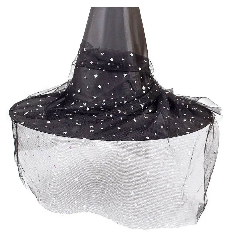 Черная шляпа ведьмы кепка для вечерние косплей маскарадное платье Хэллоуина