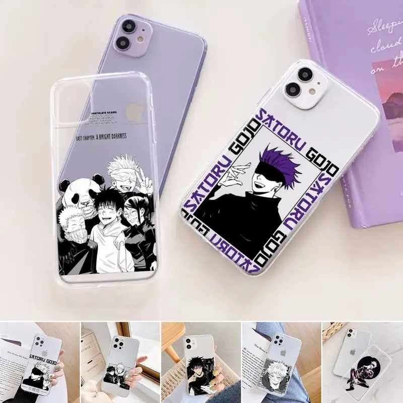 

Jujutsu Kaisen Anime Phone Case For iphone 13 12 11 Mini X XS XR Pro Max 8 7 6s 6 5 5s 5c SE Plus Transparent Soft