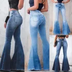 Женские брюки, джинсы с прямыми штанинами, женские облегающие свободные брюки с завышенной талией, расклешенные узкие облегающие длинные джинсы для женщин, лето 2021
