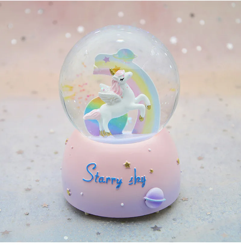 Fantacy Starry Sky Universe Miniature Model Snow Globe Crystal Ball Christmas Music Box Christmas Home Decoration Birthday Gift