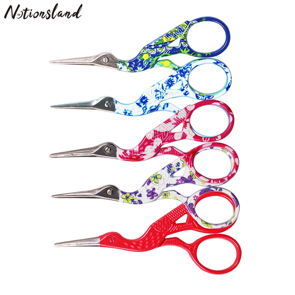 Нержавеющая сталь винтажные ножницы в форме аиста вышивка для Tailor крестом