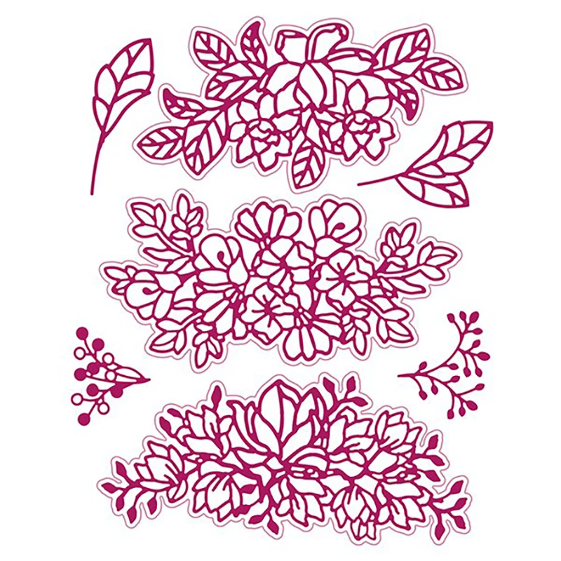 

Flower Branches Leaves Metal Cutting Dies New Diy Molds Scrapbooking Paper Making Die Cuts Crafts Template Handmade Decoration