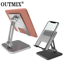 OUTMIX Tablet Stand Desktop Adjustable Stands Foldable Holder Dock Cradle for iPad Pro 11 10.2 Air Mini Samsung Xiaomi Huawei