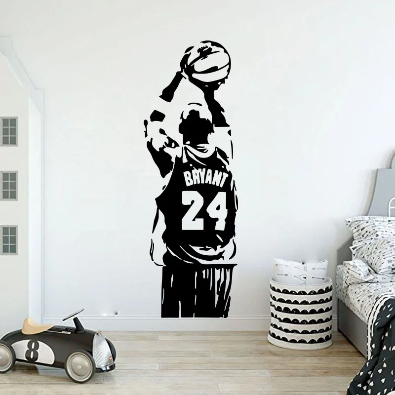Pegatina de pared Ko be Bry ant MVP para jugador de baloncesto, pegatina de pared deportiva de 24 capas para sala de juegos, dormitorio, decoración del hogar de vinilo