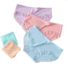 3 штнабор женские хлопковые трусы мягкий и Дышащий трусы для менструации утягивающие трусы разные цветы с кружевой