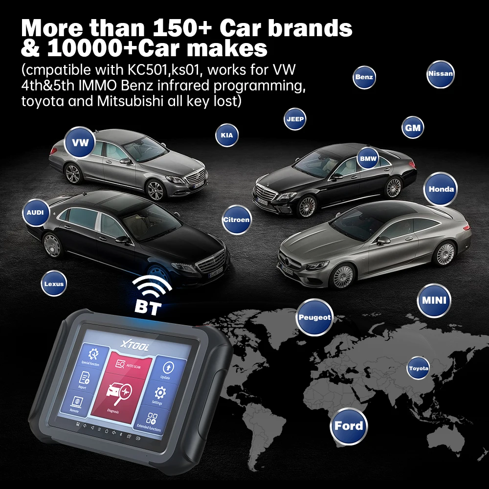 Диагностический сканер OBD2 инструмент XTOOL D9 Автомобильный ключ стандартное