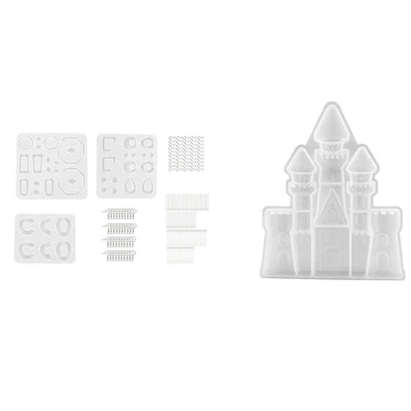 

1 Набор полимерная серьга формы, серьги крючки, соединительные кольца и 1 шт. замок эпоксидная силиконовая форма