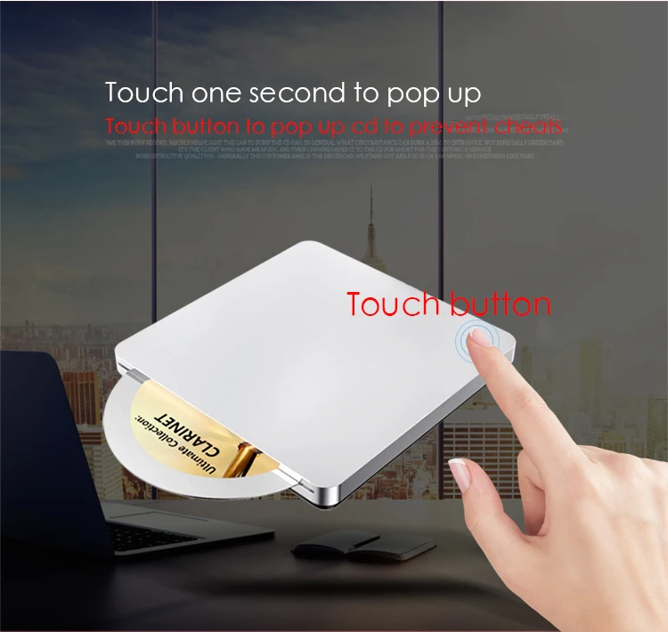 USB3.0 Внешний Оптический привод слот-загрузка DVD горелка с сенсорной кнопкой ПК ноутбук мобильный оптический привод USB 3,0 DVD горелка