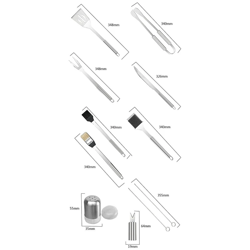 21 шт. набор барбекю из нержавеющей стали костюм портативный инструмент