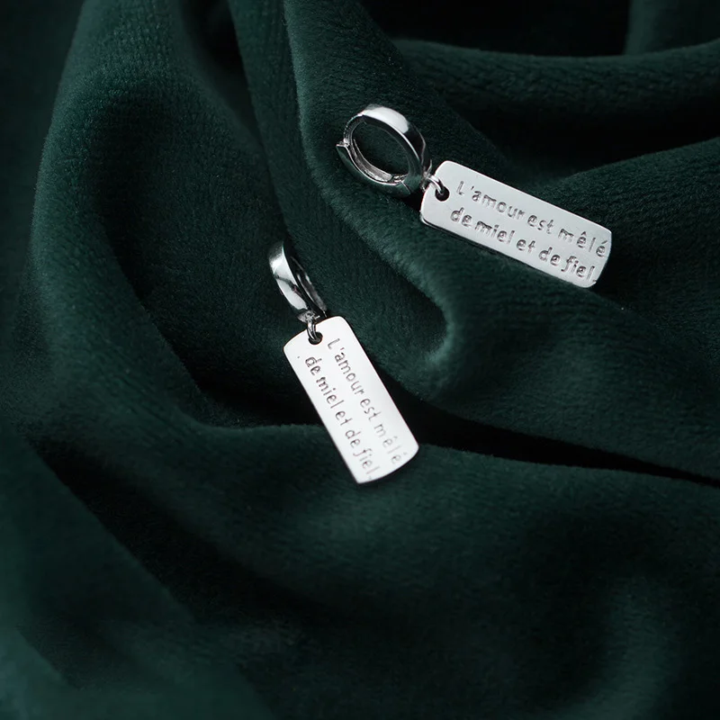 Женские Геометрические прямоугольные серьги кольца Trustdavis 100% Стерлинговое