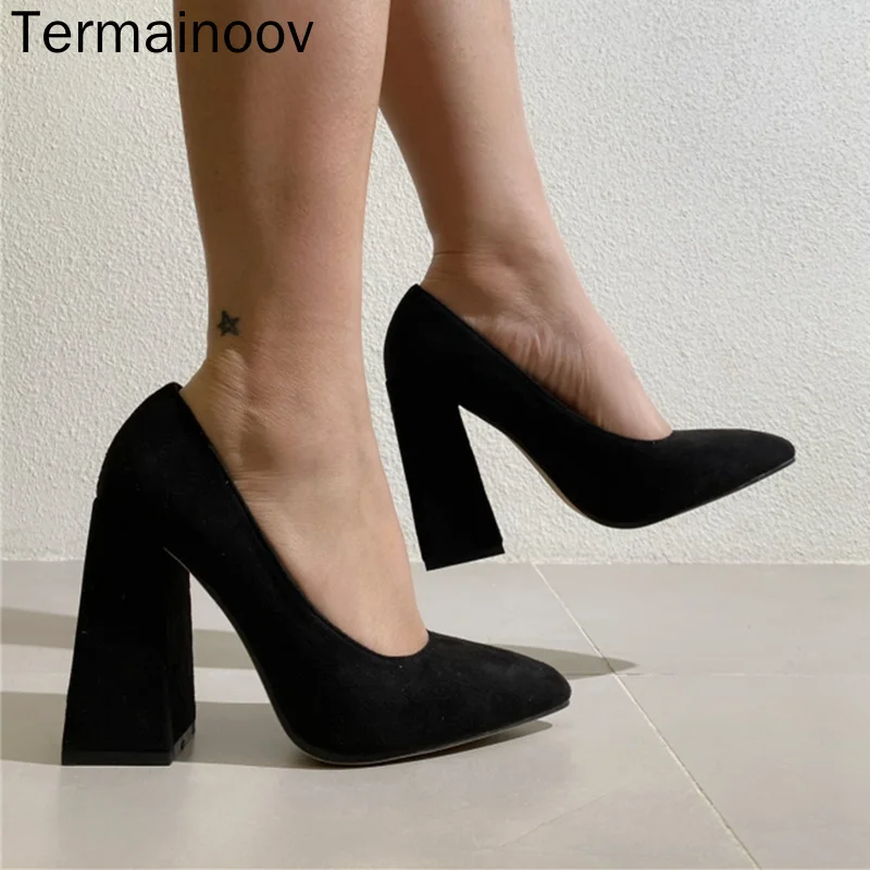 

Женские туфли-лодочки Termainoov на высоком каблуке, с острым носком, большие размеры до 43