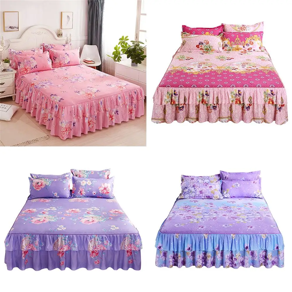 3 шт. постельные накладки с цветочным рисунком простыня покрывало изящное