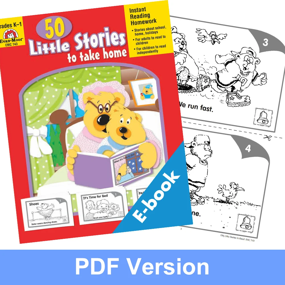 

Evan Moor 50 Little Stories To Take Home Illustrated Story Book kids learning English reading books PDF Electronic File