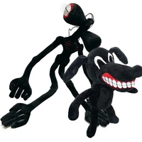 55cm cartoon black dog plush siren head plush toy stuffed animal black dog plushie doll toys for kids boys