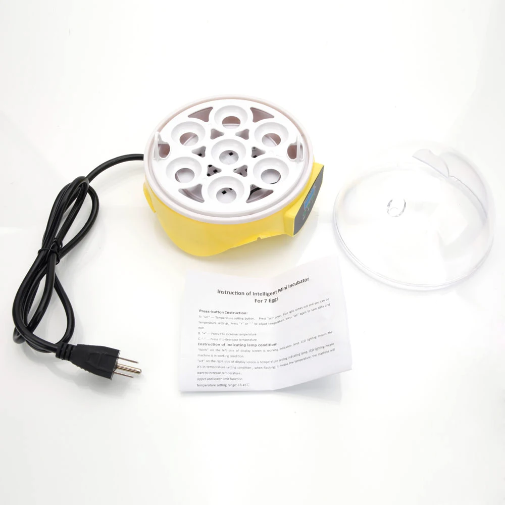 

Egg Incubator Automatic 7 Egg Hatchery Machine Newest Temperature Humidity Control Chicken Duck Quail Bird Brooder US Standard