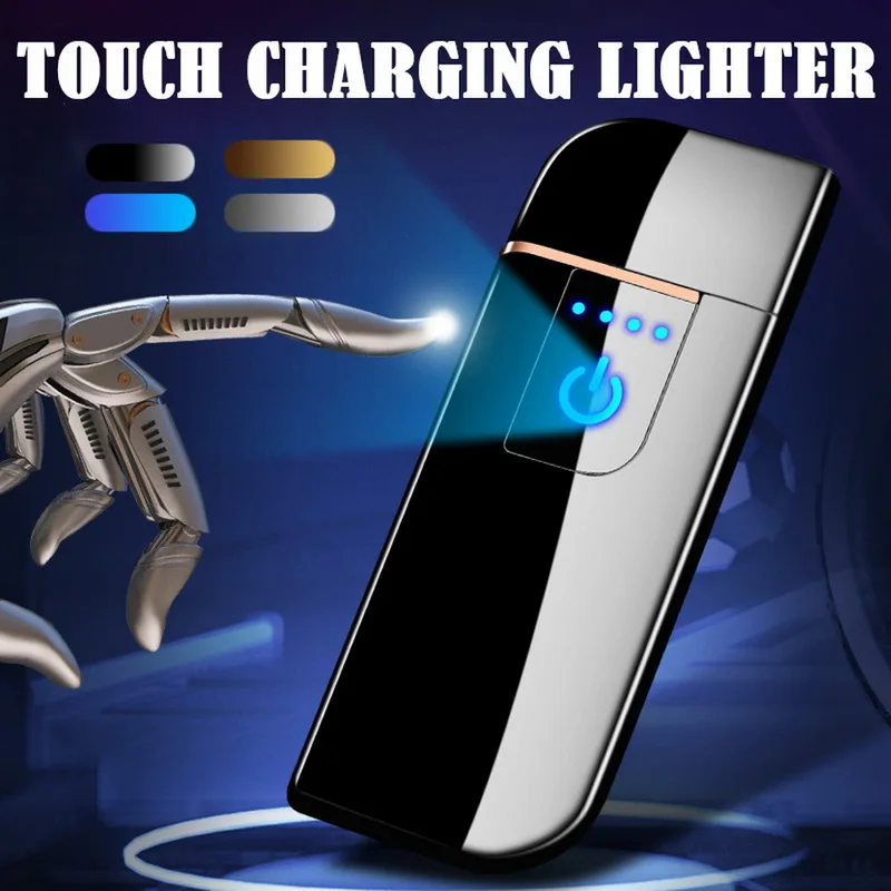 Индукционная Электронная зажигалка NewFingerprint USB перезаряжаемая Вольфрамовая