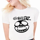Классическая винтажная женская футболка с принтом музыкальной группы Gorillaz в стиле 90-х летняя повседневная женская футболка с коротким рукавом женские топы футболки