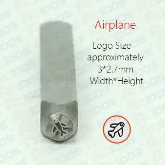 Airplane 3 мм Кактус/мешок для денег/самолет/кольцо с бриллиантом/инопланетянин/корона дизайн металлические ювелирные марки, DIY браслет стальной удар - Цвет: Airplane