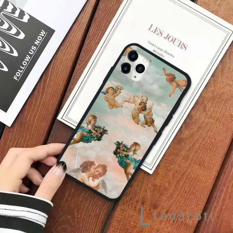 

Aesthetic Cute Angle Phone Case for iPhone 11 12 pro XS MAX 8 7 6 6S Plus X 5S SE 2020 XR Soft silicone