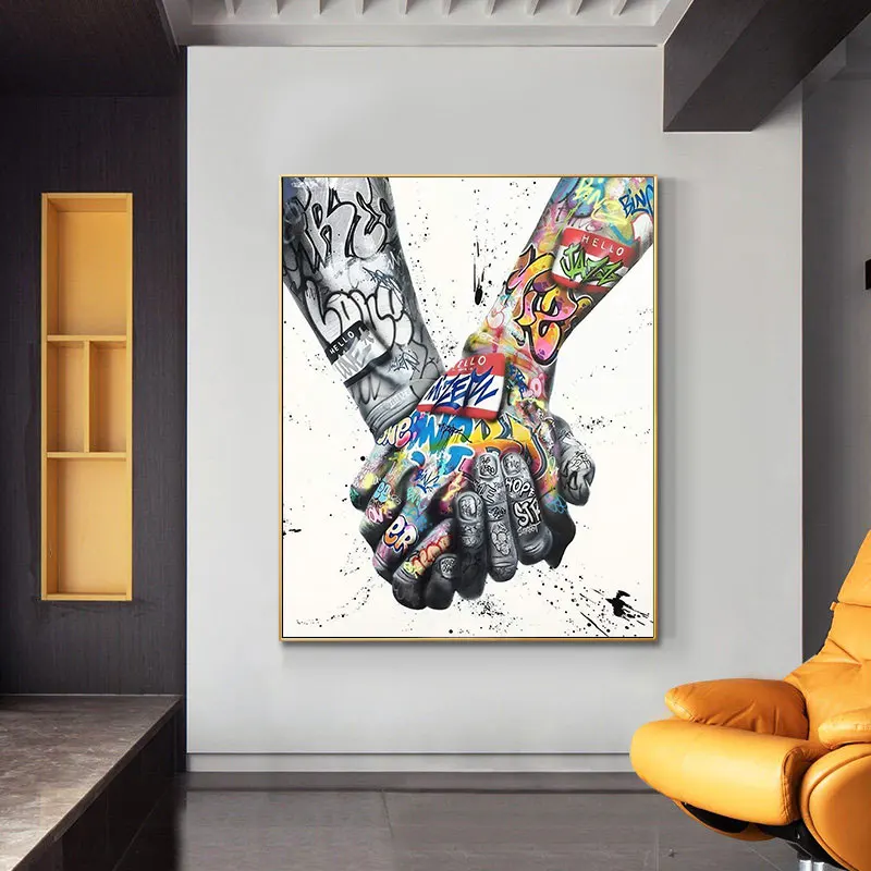 

Tattoo Hand Street Graffiti Art Oil Painting Print On Canvas Art Posters and Prints Wall Art Picture for Living Room Home Decor