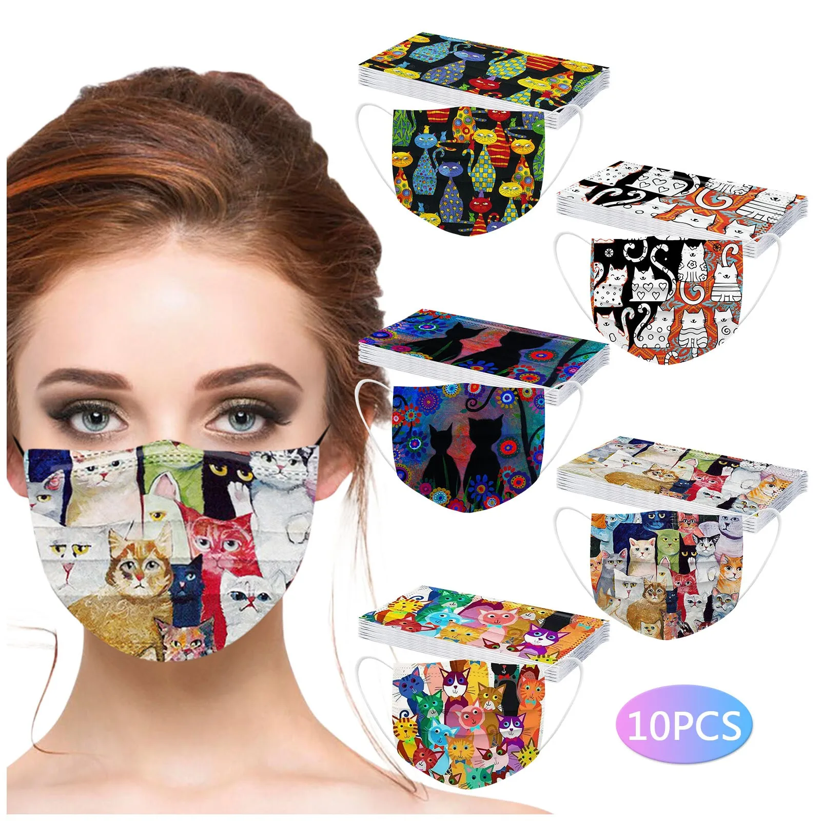 

Headband 10/50PCS Adult's Mask Disposable Face Mask Industrial 3Ply Ear Loop mascara protectora masque mascarillas Маска бандана