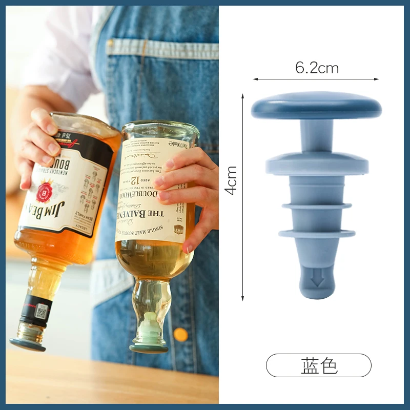

Vacuum Funny Wine Stopper Silica Gel Blue Bottle Aerator Wine Stopper Bar Tools Bouchon Bouteille Kitchen Accessories DM50WS