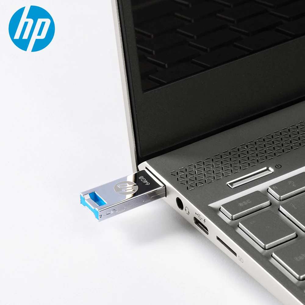 Hp мини металлический флеш диск USB 2 0 64 ГБ 32 16 Флешка портативная карта памяти флэш
