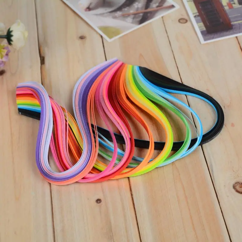 Handmade Paper Decoration 260 Rainbow Quilling Strips Set 3mm 39cm Flower Gift For Craft DIY Tools | Дом и сад