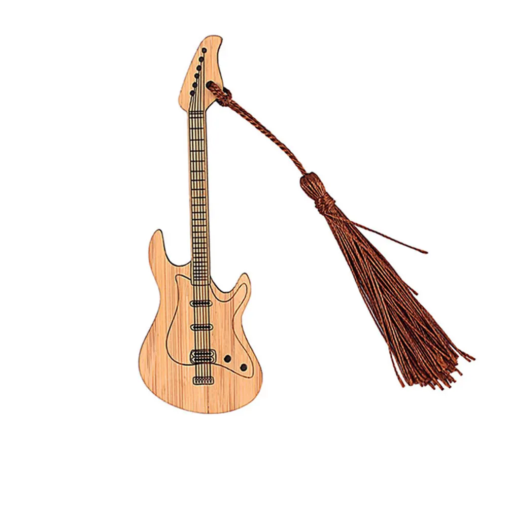 

Bookmark Page Marker Guitar Shape Bamboo Bookmark Gift For Teachers Students Men Women Guitar Shape Bookmark Page Marker