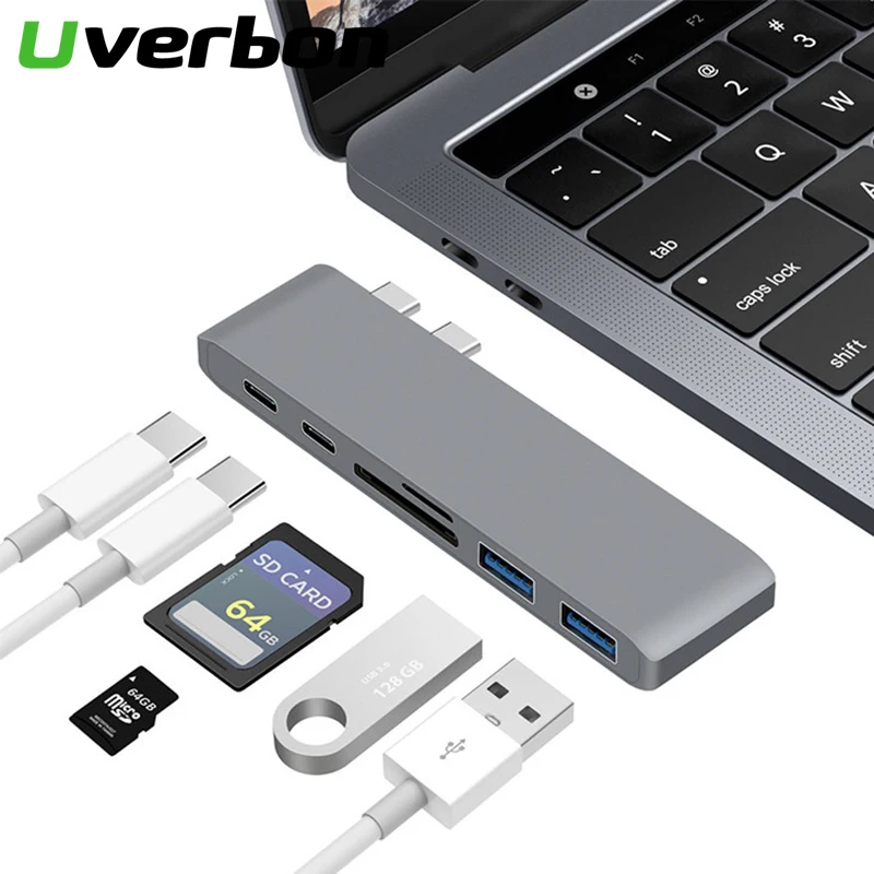 

Док-станция с двумя портами USB Type-C и поддержкой SD/TF-карт