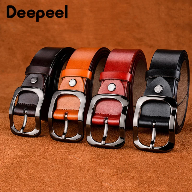 

Deepeel 1pc 3.2*105/110/115cm Vogue Belts for Women Genuine Leather Belt Vintage Casual Wild Waistband Crafts Jeans Decoration