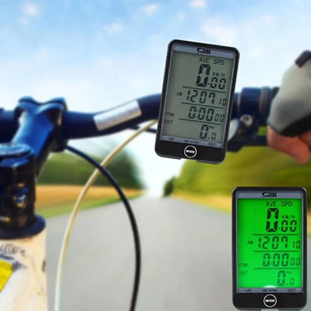 

50%HOTMTB Bike Bicycle Cycling Computer Odometer LCD Backlight Dispaly Speedometer
