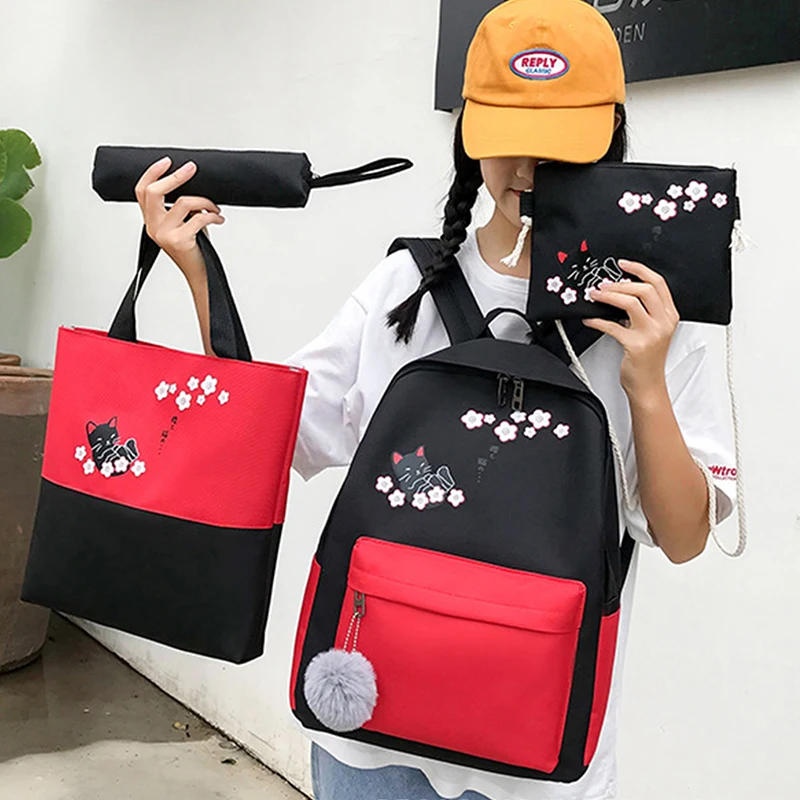 4 шт./компл. женские рюкзаки школьные сумки для подростков книг девочек и