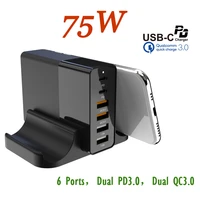 75w100w150w gan charger pd qc 4 0 3 0 quick charger 4 6 port charging station for samsung iphone huawei laptop pd usb charger