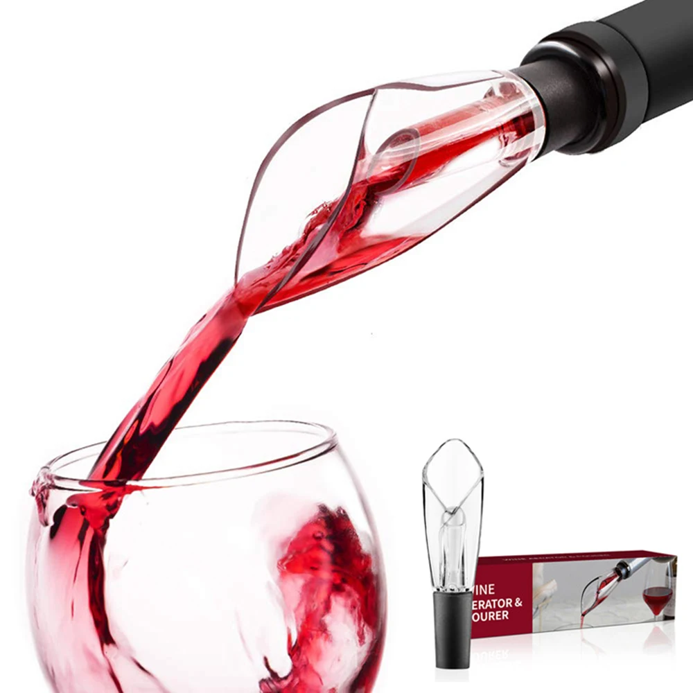 

1 Pcs Wine Decanter Red Wine Aerating Pourer Spout Decanter Wine Aerator Quick Aerating Pouring Tool Pump Portable Filter