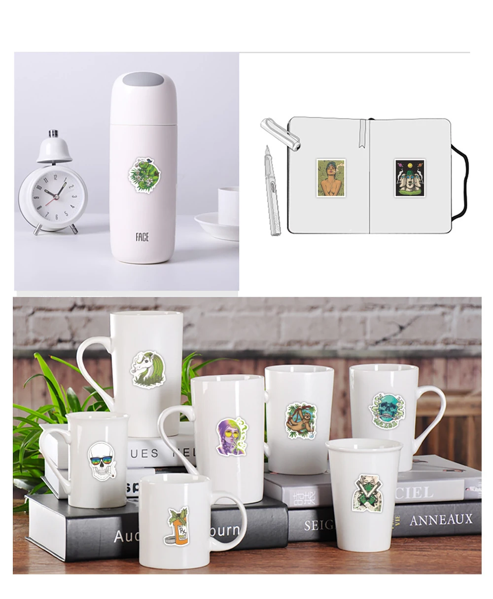 

New Leaf Graffiti Stickers Notebook Skateboard Luggage Waterproof PVC Motorcycle Bicycle Suitcase Laptop Trolley Stickers