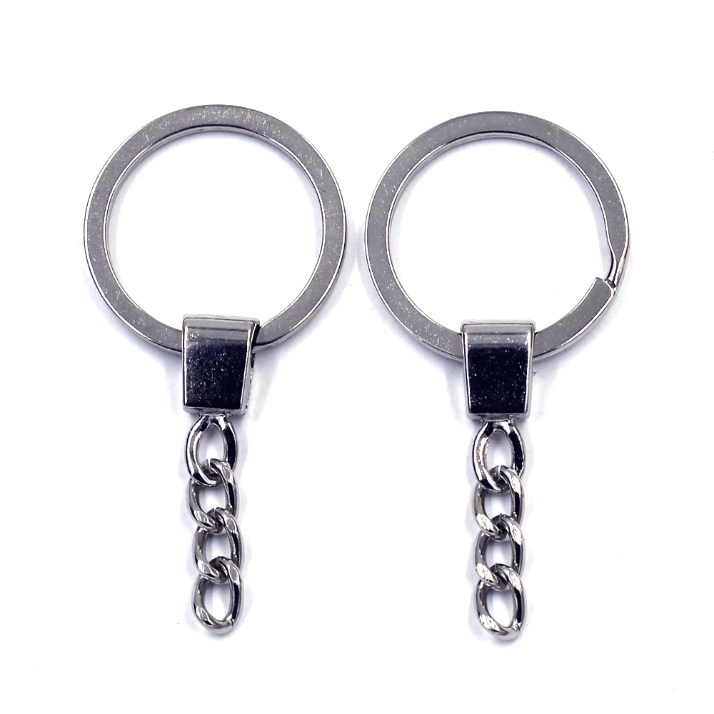 

Key Chains Ring Keyrings Keychains Alloy Round Classic Silver Tone Jewelry DIY Findings 6.4cm