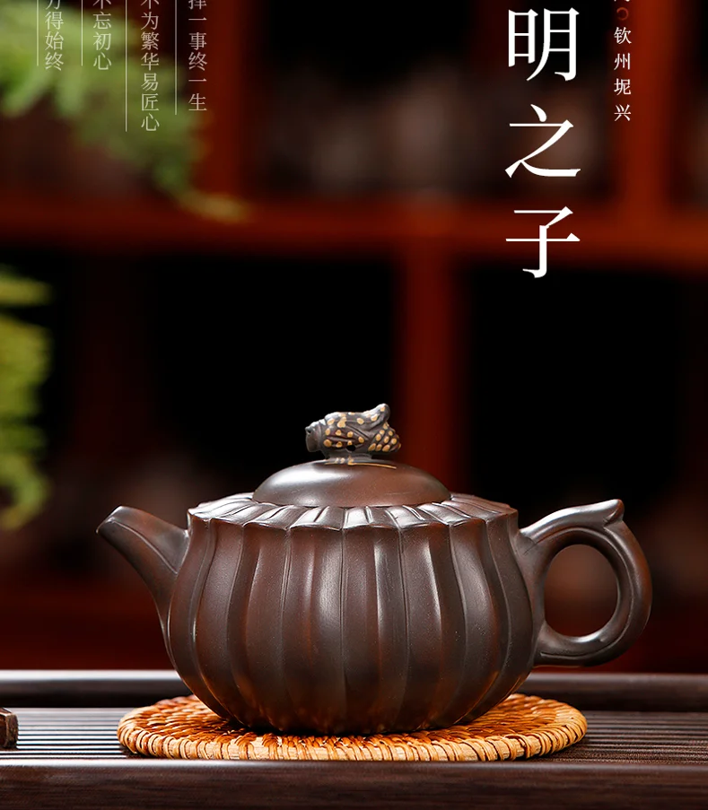 

Chinese Traditional Ceramic Teapot Pure Handcraft Beautiful Appearance Household Pu'er Oolong Tea Set High Grade Clay Kettle