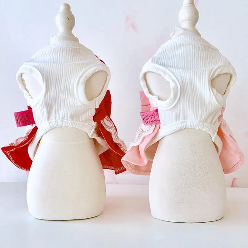 Одежда для собак платье принцессы летнее с принтом бананов и ананасов Тюлевое