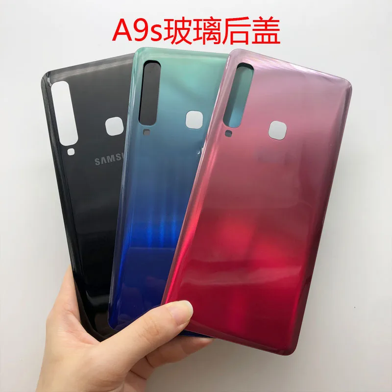 

Задняя крышка батарейного отсека для Samsung Galaxy A9 2018 A9s SM-A920F/DS Задняя стеклянная крышка корпуса + стеклянные линзы