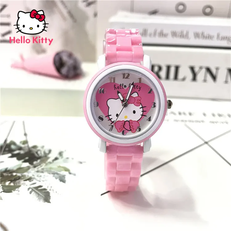 

Hello Kitty Cute Cartoon Simple Casual Sweet Watch Student Imitation Ceramic Waterproof Quartz Watch